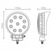 4" 27W LED Work Light - round