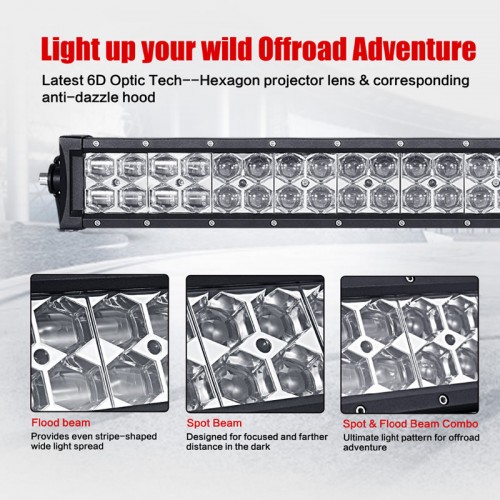 6D lens 22 120W CREE LED Light Bar