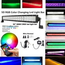 5D lens 52" 300W CREE RGBW LED Light Bar 
